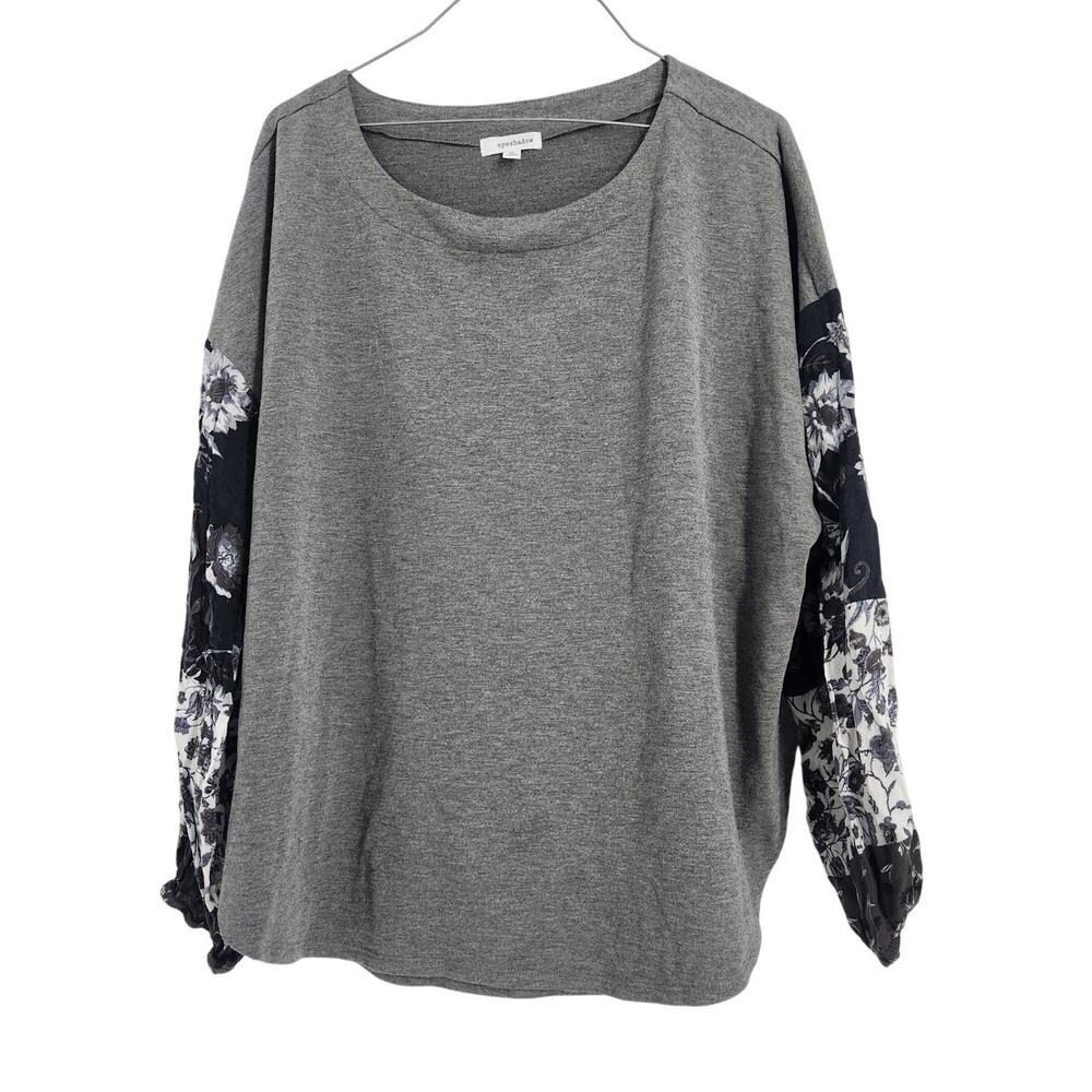 Eyeshadow Gray Floral Long Sleeve Sweater Women's XL